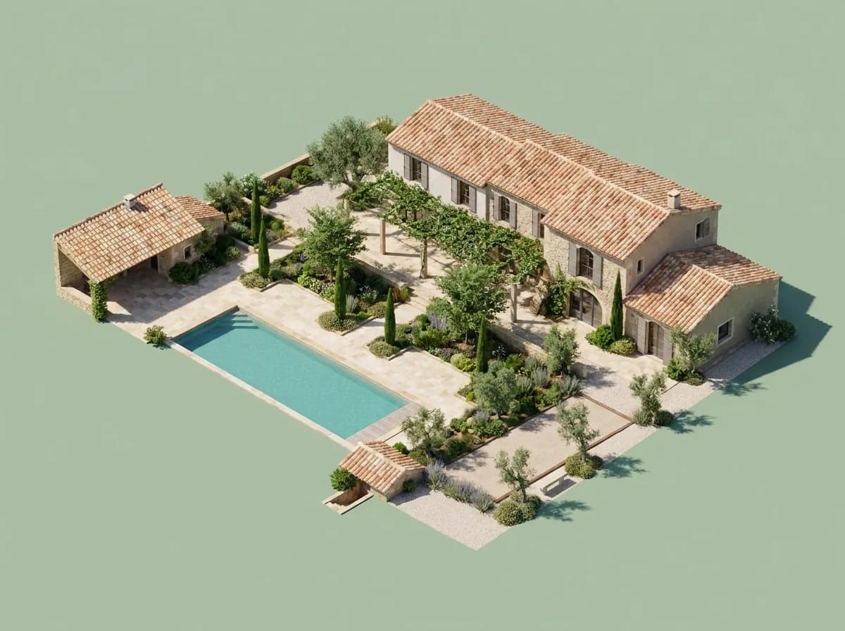 Portrait de maison, style Isométrique. Maquette 3D, miniature de votre maison. Tirage fine art encadré.