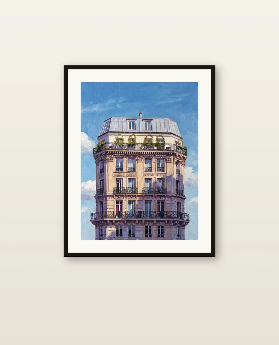 Portrait fine art d'une maison encadré dans un intérieur